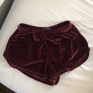 Brandy Melville Red Velvet Shorts